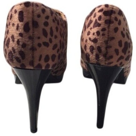 Style & Co Womens Leopard Print Faux Fur 4" High Heel Ankle Booties 6M - Picture 4 of 6